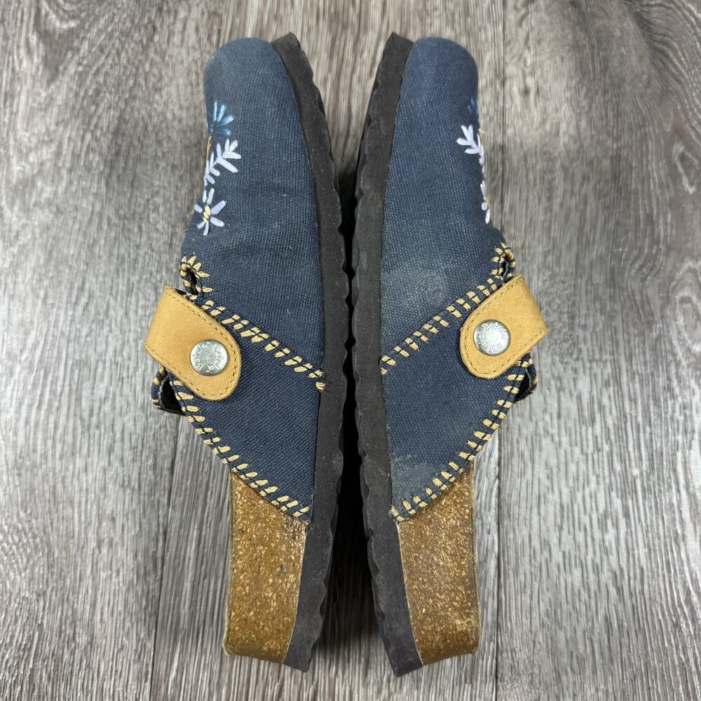 Betula by Birkenstock Floral Embroidered Canvas Clogs Mules Navy EU 36 W 5 - Picture 8 of 13